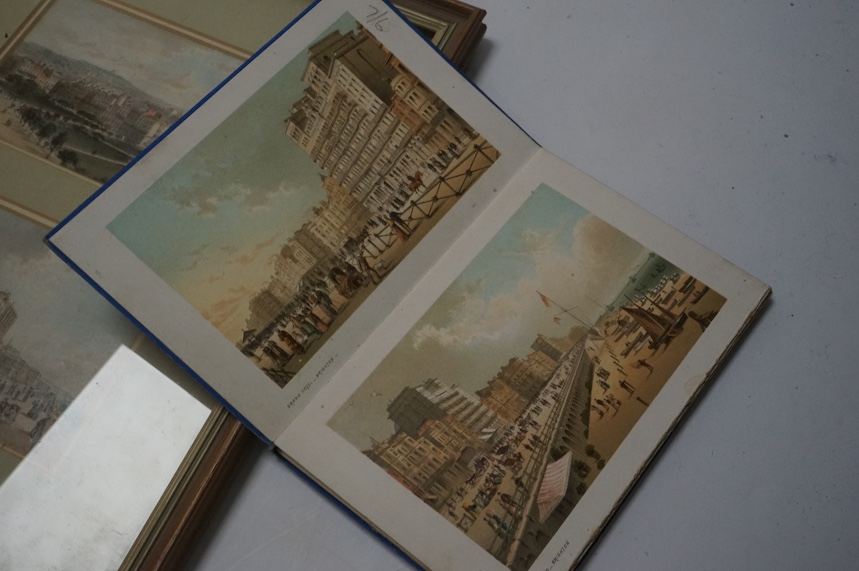 Ramage, John - two original pencil and watercolour views of Brighton; Marine Parade and The Steyne for Nelson & Sons - Chromo-view Guide Book, Brighton, with a copy of the booklet.